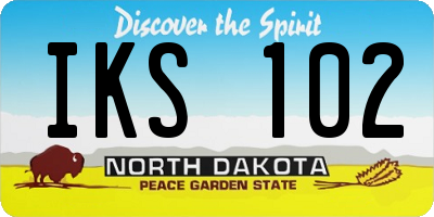 ND license plate IKS102