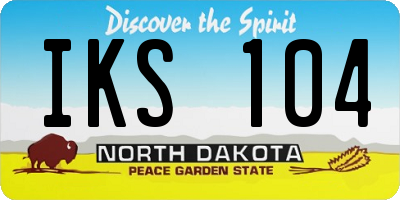 ND license plate IKS104