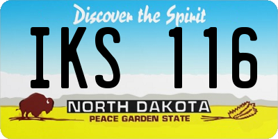 ND license plate IKS116