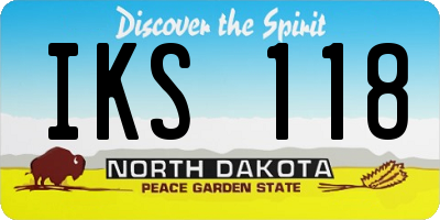 ND license plate IKS118