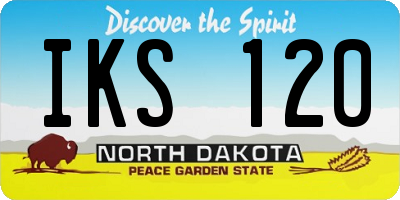 ND license plate IKS120