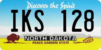 ND license plate IKS128