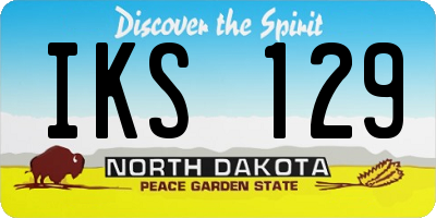 ND license plate IKS129