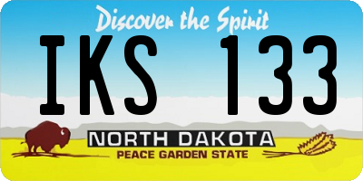 ND license plate IKS133