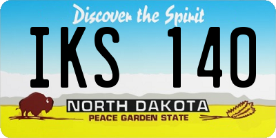 ND license plate IKS140