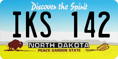 ND license plate IKS142