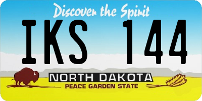 ND license plate IKS144