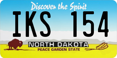 ND license plate IKS154