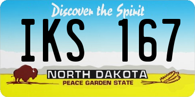 ND license plate IKS167