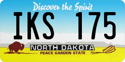 ND license plate IKS175