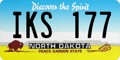 ND license plate IKS177