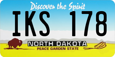 ND license plate IKS178