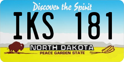 ND license plate IKS181