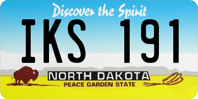 ND license plate IKS191