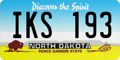 ND license plate IKS193