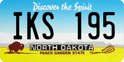 ND license plate IKS195