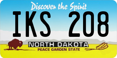 ND license plate IKS208