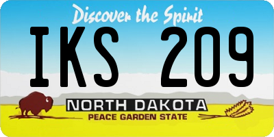 ND license plate IKS209
