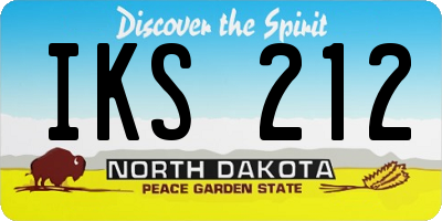 ND license plate IKS212