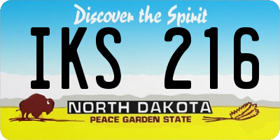 ND license plate IKS216