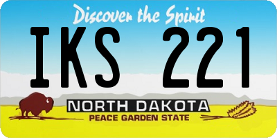 ND license plate IKS221