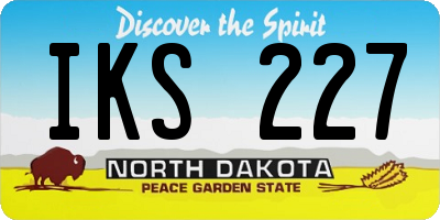 ND license plate IKS227