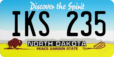 ND license plate IKS235