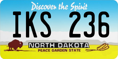 ND license plate IKS236