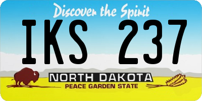 ND license plate IKS237