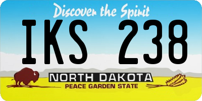 ND license plate IKS238