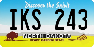 ND license plate IKS243