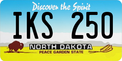 ND license plate IKS250