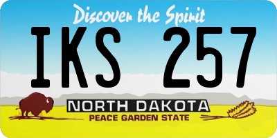 ND license plate IKS257