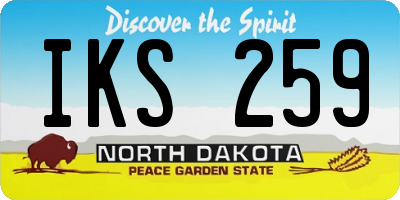 ND license plate IKS259