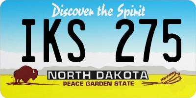 ND license plate IKS275