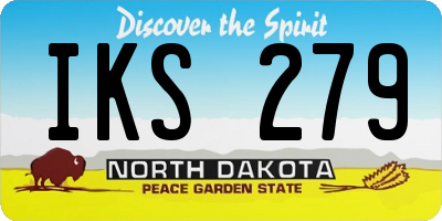 ND license plate IKS279