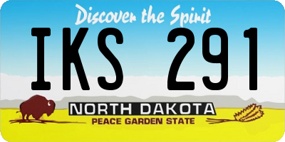 ND license plate IKS291