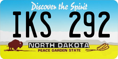 ND license plate IKS292