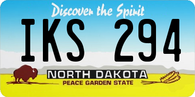 ND license plate IKS294