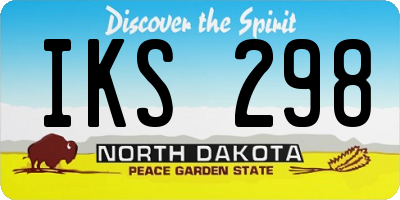 ND license plate IKS298