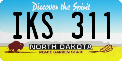 ND license plate IKS311