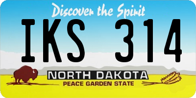 ND license plate IKS314