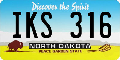ND license plate IKS316