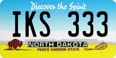 ND license plate IKS333