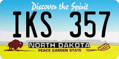 ND license plate IKS357