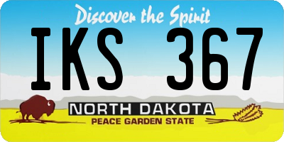 ND license plate IKS367