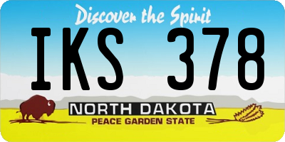 ND license plate IKS378