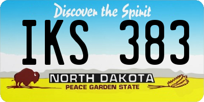 ND license plate IKS383