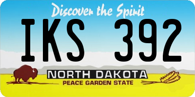 ND license plate IKS392
