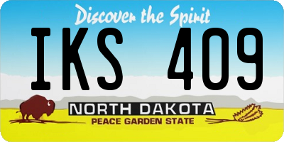 ND license plate IKS409